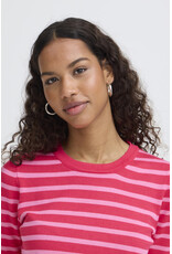 ICHI ICHI - Luls Short Sleeve Stripe Pullover (Fuschia / Pink)