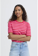 ICHI ICHI - Luls Short Sleeve Stripe Pullover (Fuschia / Pink)