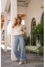 Liverpool Liverpool - Morgan Cuffed Crop Wide Leg W/trim (Rincon Beach)