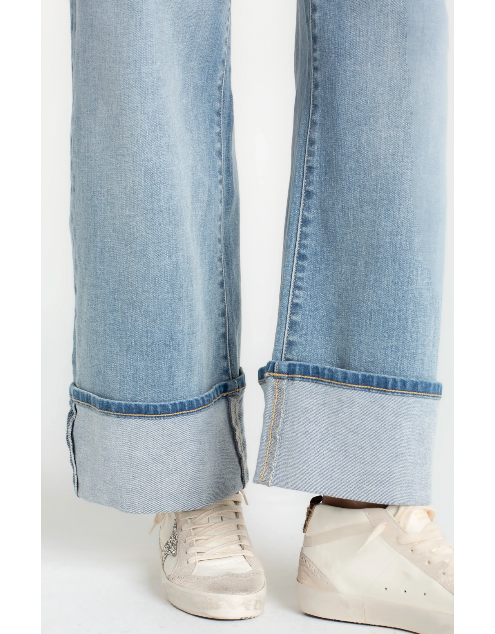 Liverpool Liverpool - Morgan Cuffed Crop Wide Leg W/trim (Rincon Beach)