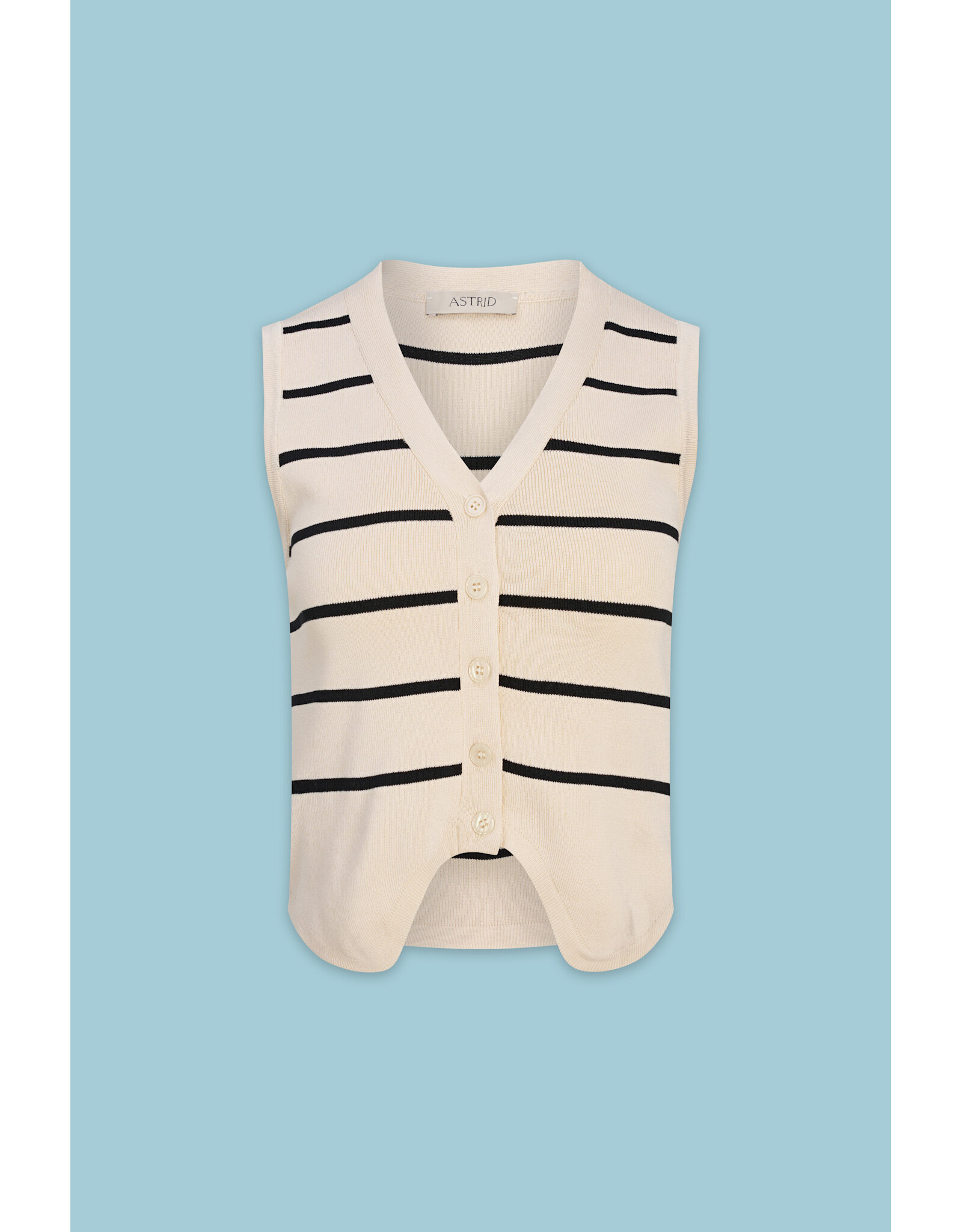 Astrid Astrid - Striped Knit Vest (Sand)
