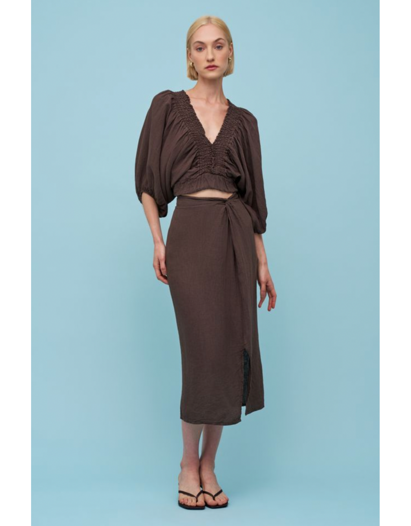 Astrid Astrid - Midi Length Skirt (Brown)