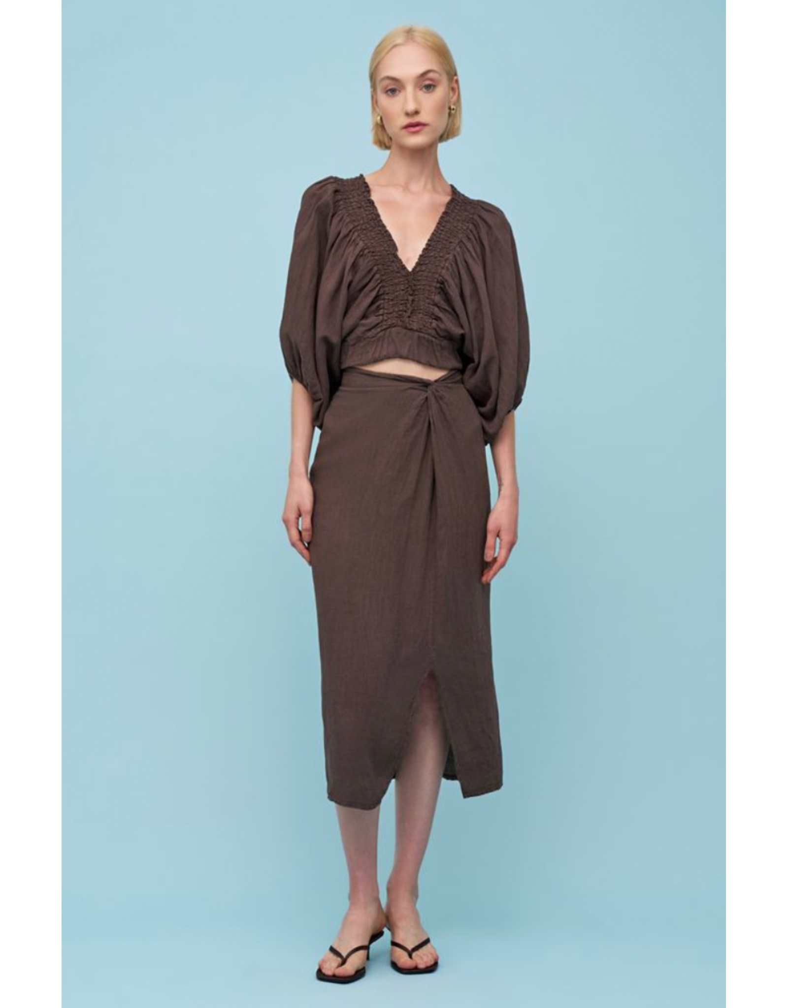 Astrid Astrid - Midi Length Skirt (Brown)