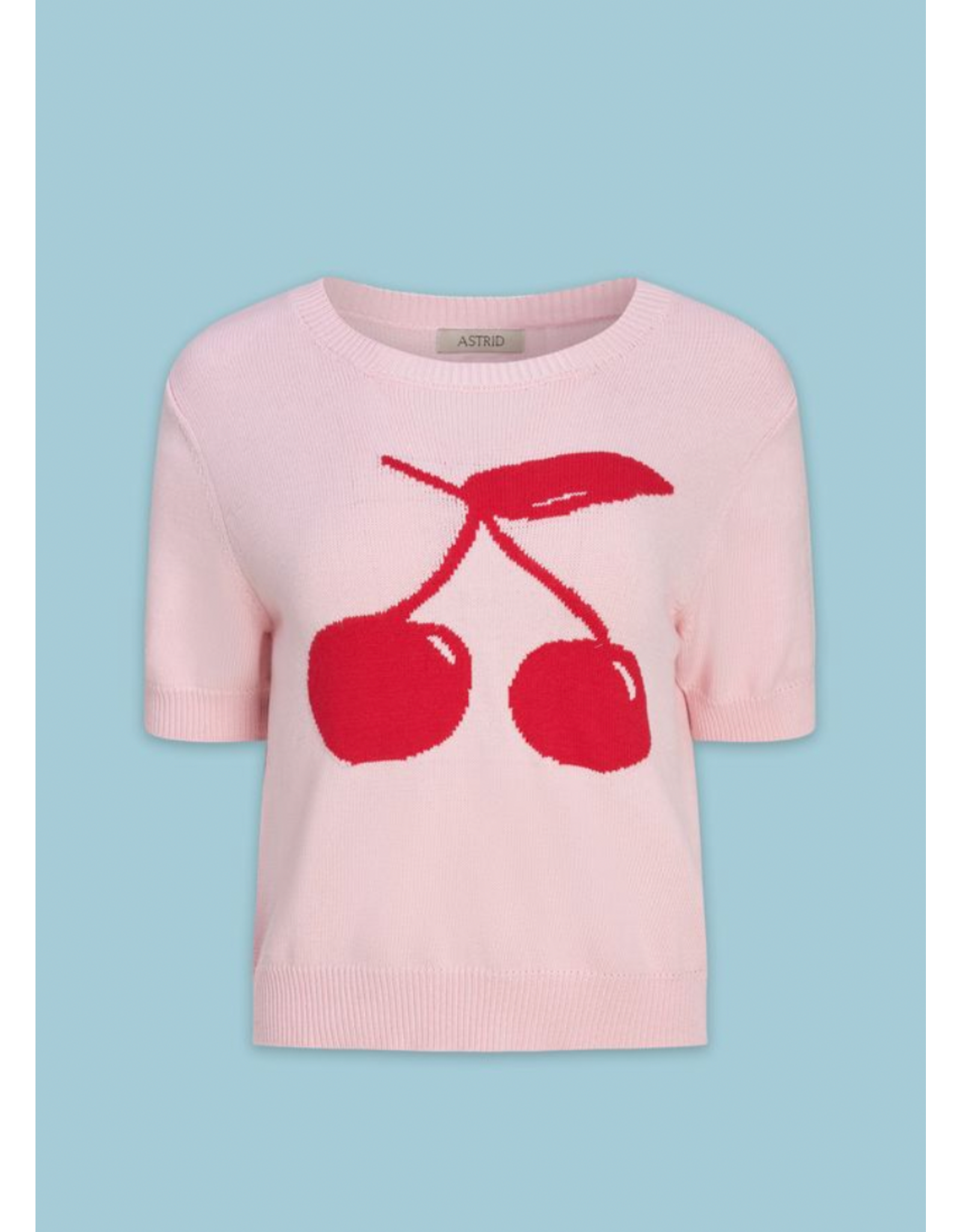 Astrid Astrid - Cherry Print Sweater (Light Pink)