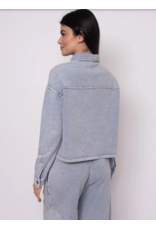 RD Style RD Style - Nara Denim Look French Terry Button Up Jacket (Ash Blue)