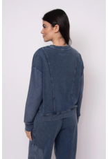 RD Style RD Style - Kacey  Denim Look French Terry Pullover (Denim Blue)