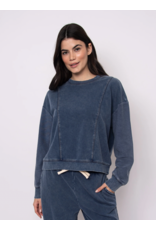 RD Style RD Style - Kacey  Denim Look French Terry Pullover (Denim Blue)