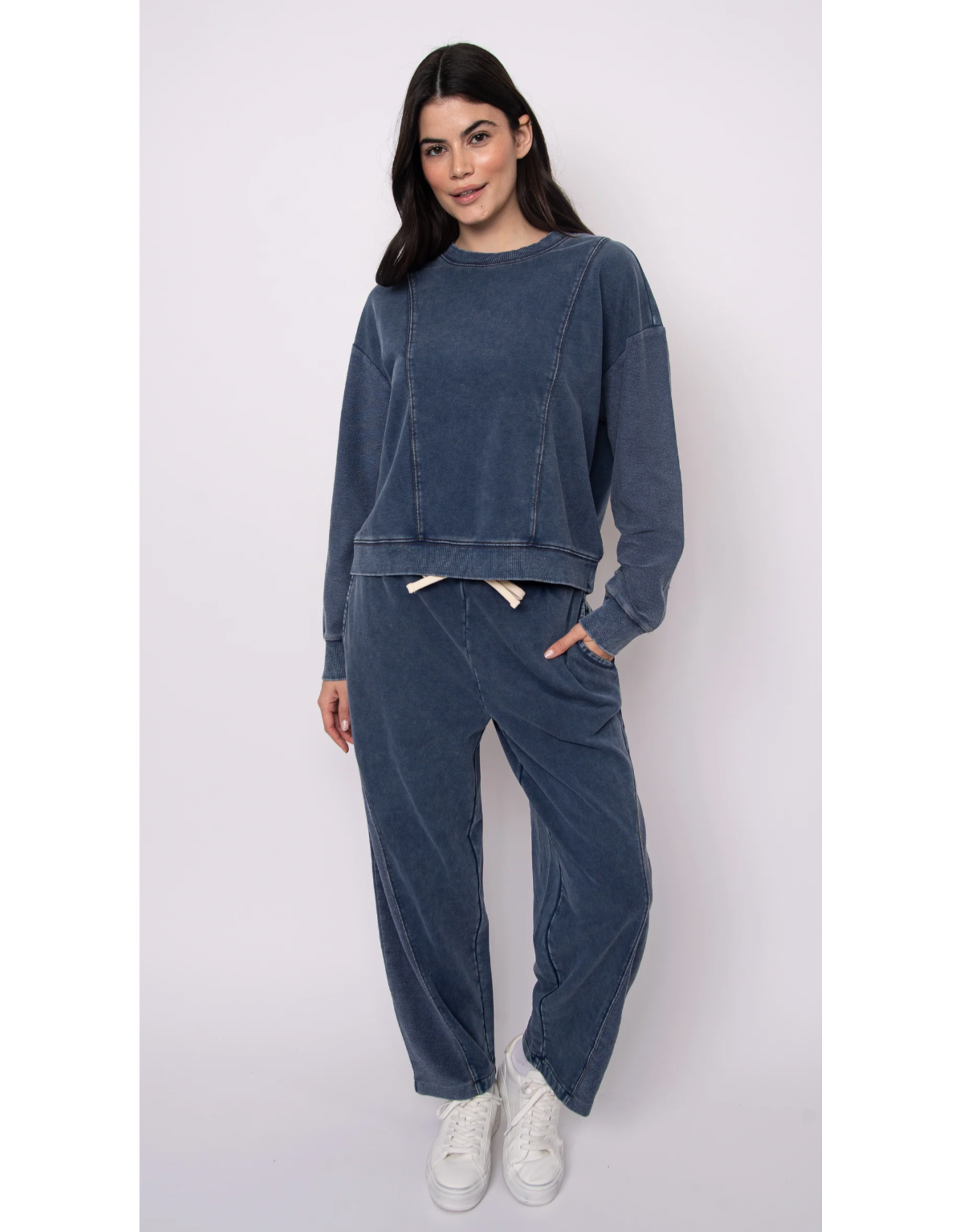 RD Style RD Style - Silco Denim Look French Terry Pants (Denim Blue)