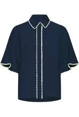 ICHI ICHI - Leni Short Sleeve Button Up (Total Eclipse)