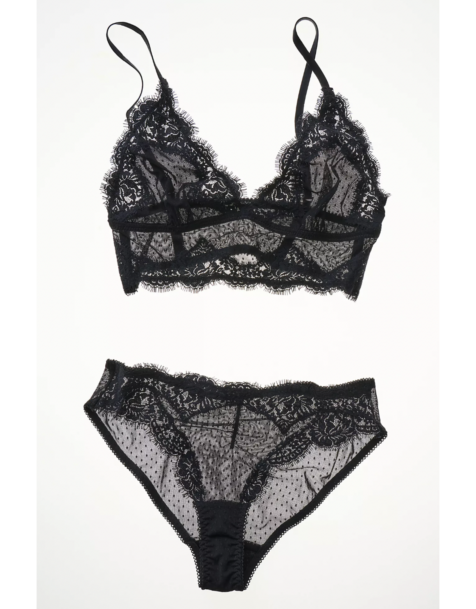 Free people Free People - Fiona Mesh Longline Bralette (Black)