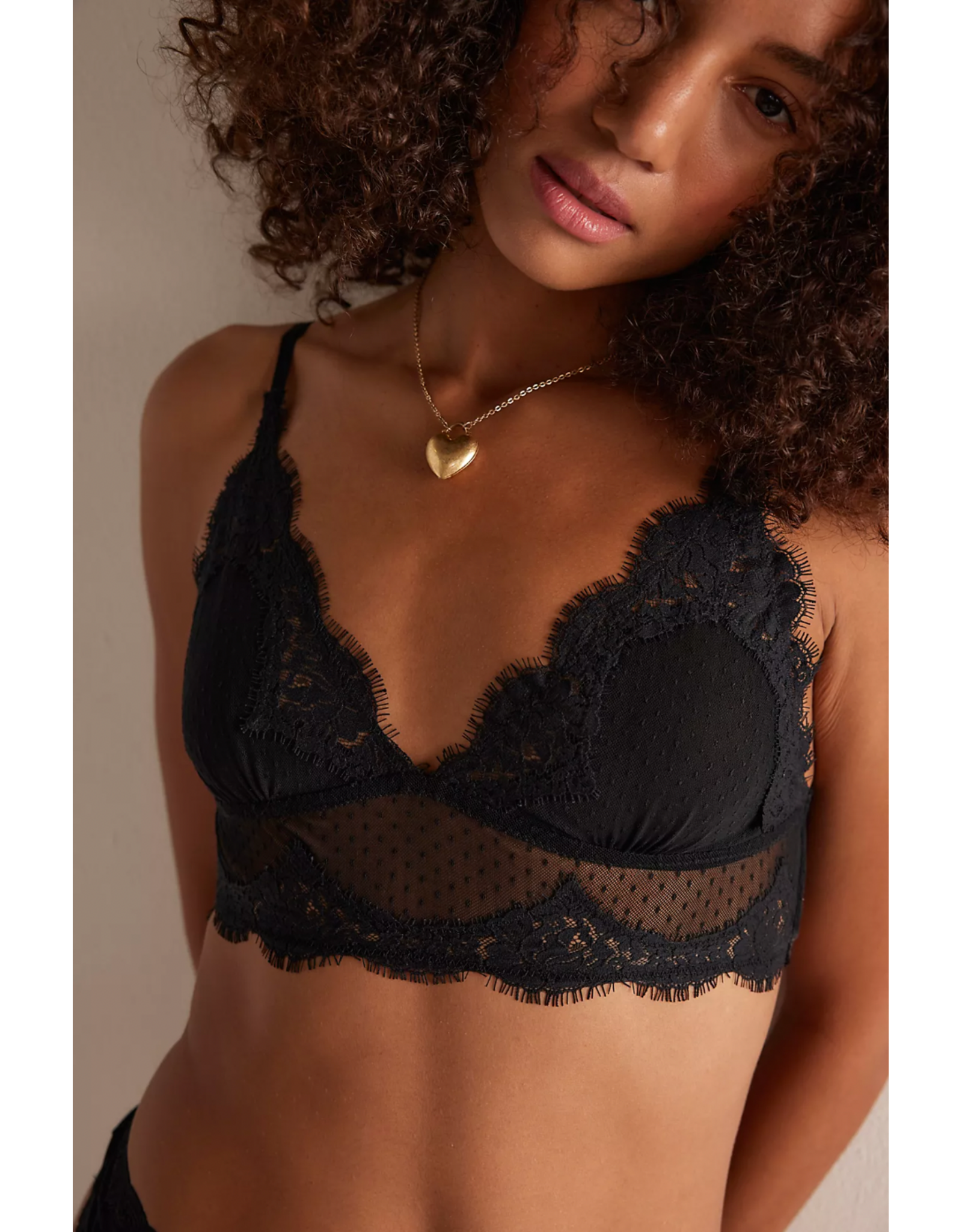 Free people Free People - Fiona Mesh Longline Bralette (Black)
