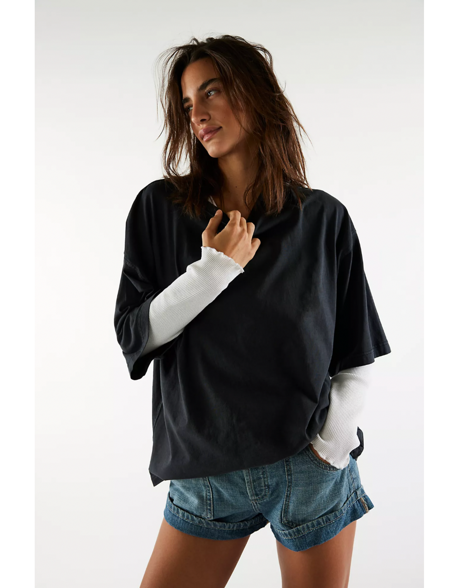 Free people Free People - We The Free Perfect Oversized Tee (Black)