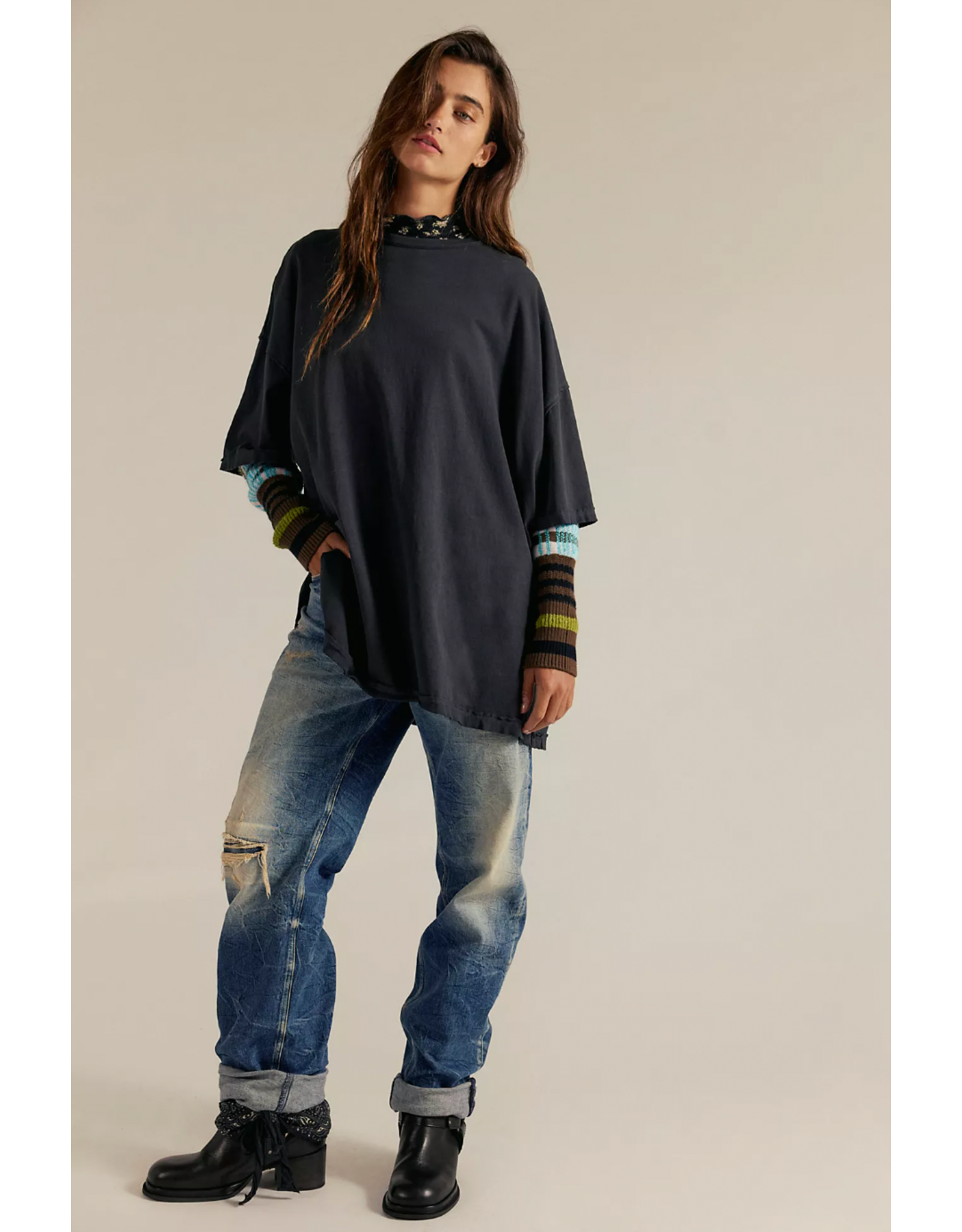 Free people Free People - We The Free Perfect Oversized Tee (Black)