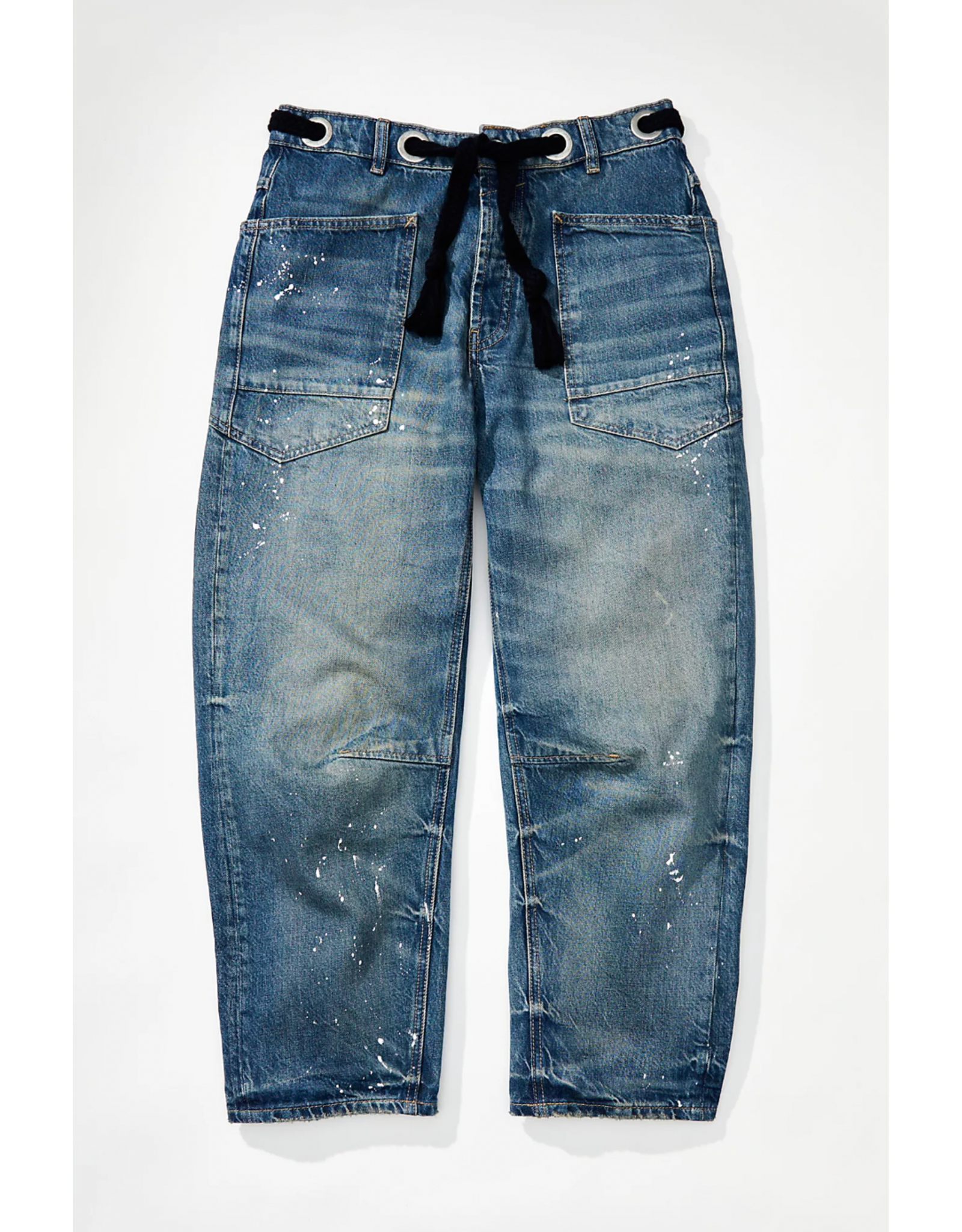 Free people Free People - Moxie Low Slung Pull on Barrel Jean (Timeless Blue)