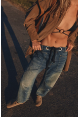 Free people Free People - Moxie Low Slung Pull on Barrel Jean (Timeless Blue)