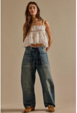 Free people Free People - Moxie Low Slung Pull on Barrel Jean (Timeless Blue)