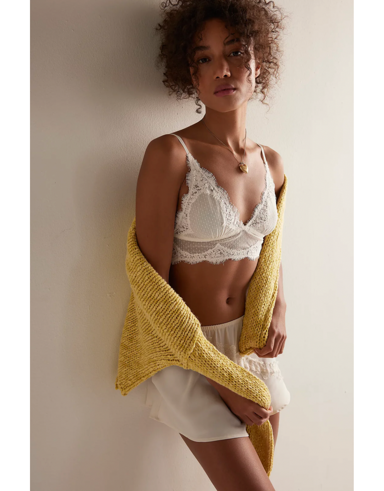 Free people Free People - Fiona Mesh Longline Bralette (White Alyssum)