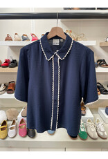 ICHI ICHI - Leni Short Sleeve Button Up (Total Eclipse)