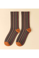 Pika & Bear Pika & Bear - "Notorious" Vertical Striped Crew Sock