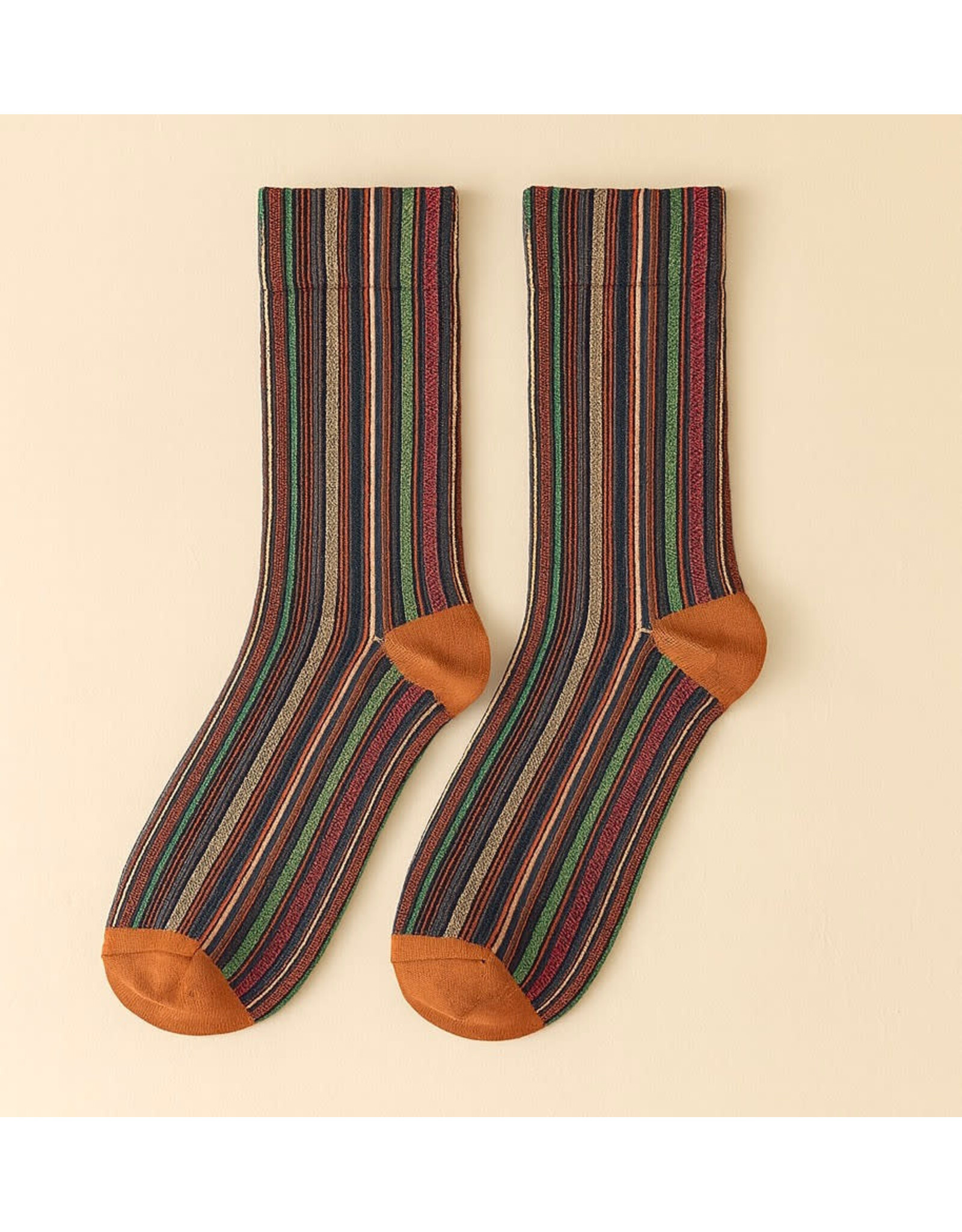 Pika & Bear Pika & Bear - "Notorious" Vertical Striped Crew Sock
