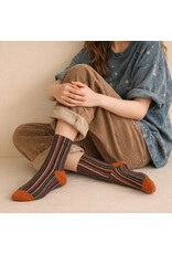 Pika & Bear Pika & Bear - "Notorious" Vertical Striped Crew Sock