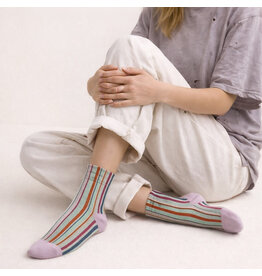 Pika & Bear Pika & Bear - "Notorious" Vertical Striped Crew Sock