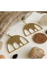 Pika & Bear Pika & Bear - "Beru" Raw Brass Dome Shaped Drop Earrings