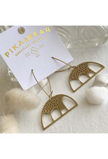 Pika & Bear Pika & Bear - "Beru" Raw Brass Dome Shaped Drop Earrings