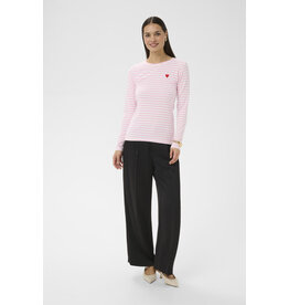 Kaffe Kaffe - Liddy Striped Long Sleeve Shirt (Chalk / Pink / Poppy)