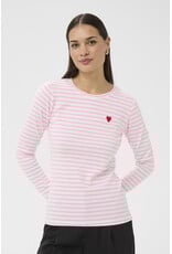 Kaffe Kaffe - Liddy Striped Long Sleeve Shirt (Chalk / Pink / Poppy)