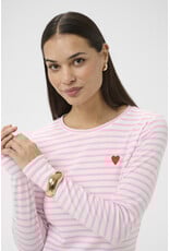 Kaffe Kaffe - Liddy Striped Long Sleeve Shirt (Chalk / Pink / Poppy)
