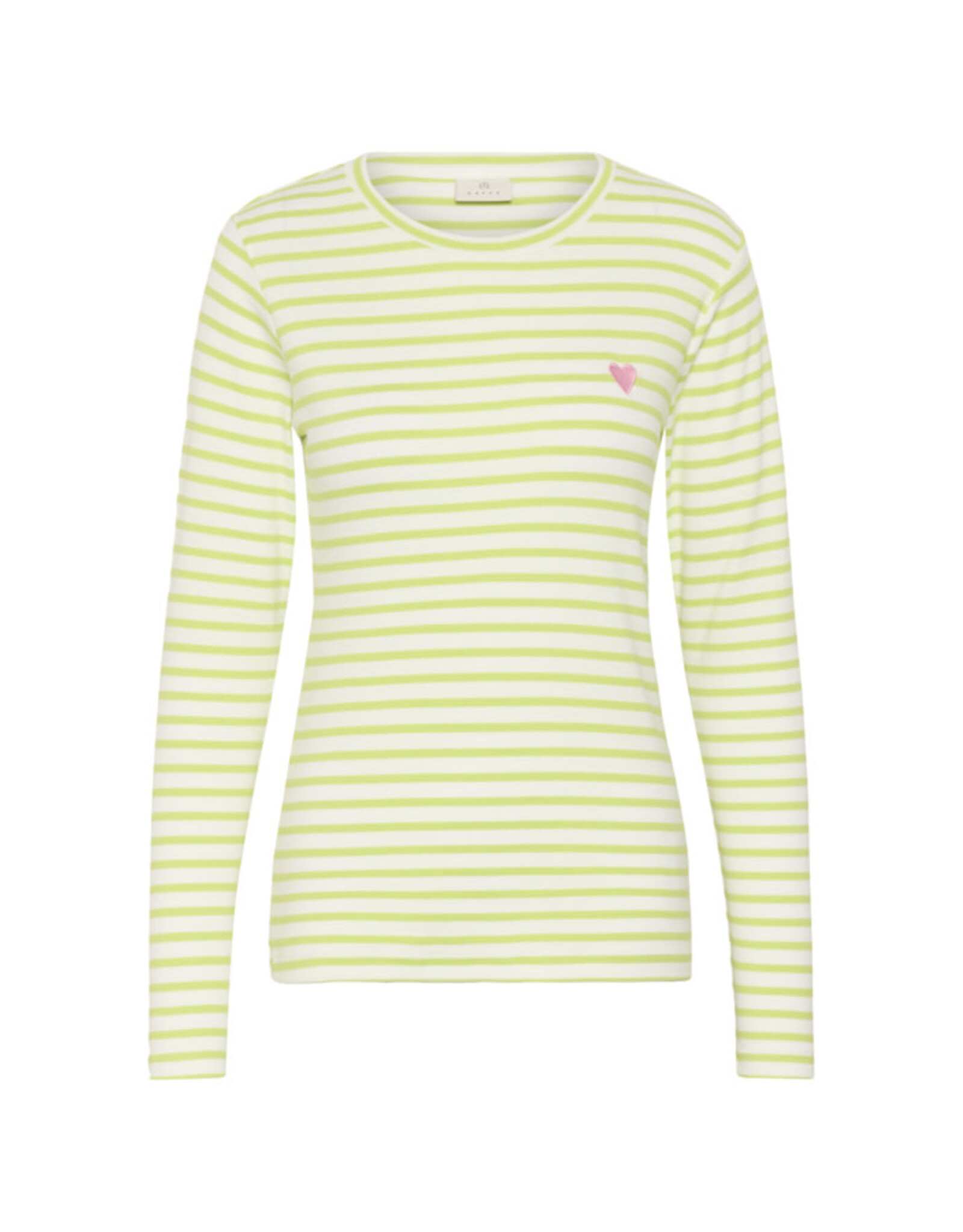 Kaffe Kaffe - Liddy Striped Long Sleeve Shirt (Chalk / Wild Lime)