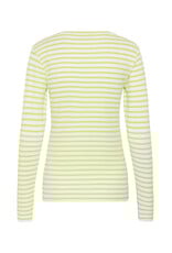 Kaffe Kaffe - Liddy Striped Long Sleeve Shirt (Chalk / Wild Lime)