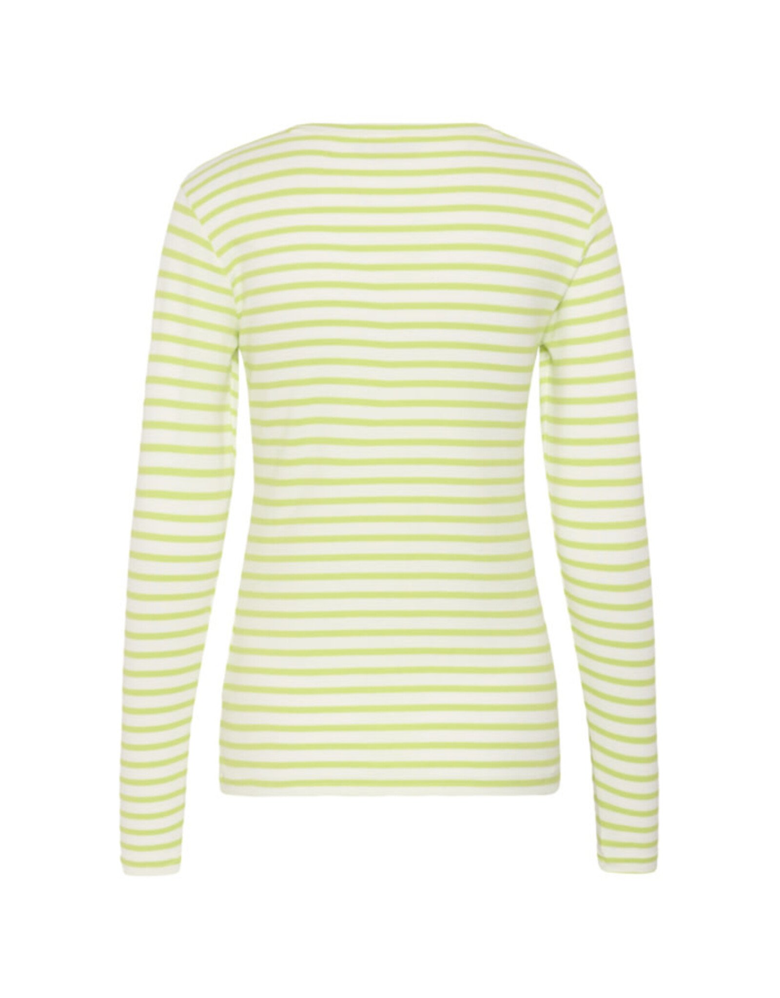 Kaffe Kaffe - Liddy Striped Long Sleeve Shirt (Chalk / Wild Lime)