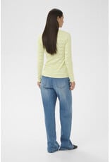 Kaffe Kaffe - Liddy Striped Long Sleeve Shirt (Chalk / Wild Lime)