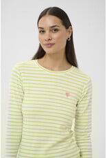 Kaffe Kaffe - Liddy Striped Long Sleeve Shirt (Chalk / Wild Lime)