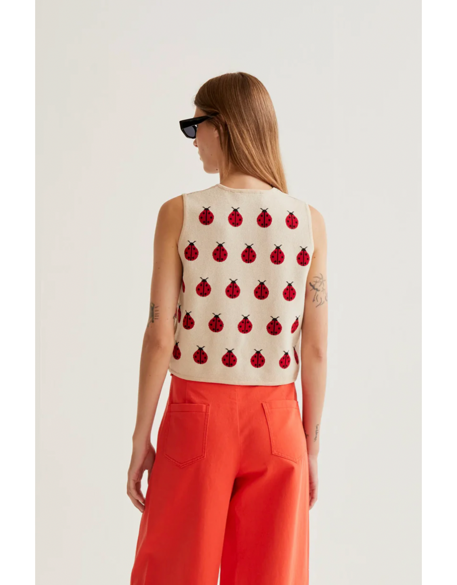 Compania Fantastica Compania Fantastica -  Ladybug Print Knit Vest Top