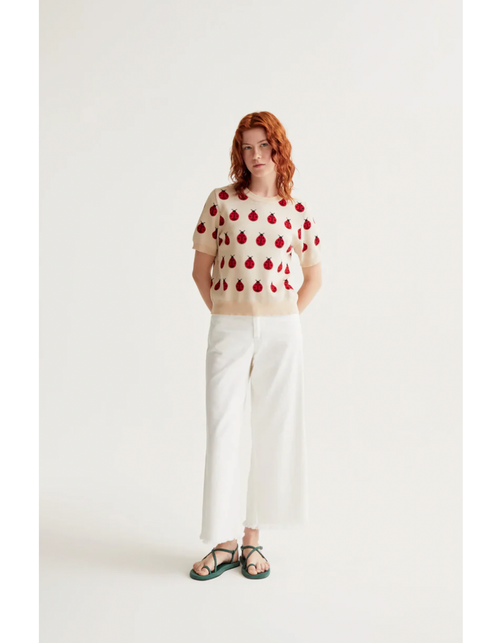 Compania Fantastica Compania Fantastica -  Ladybug Print Short Sleeve Sweater