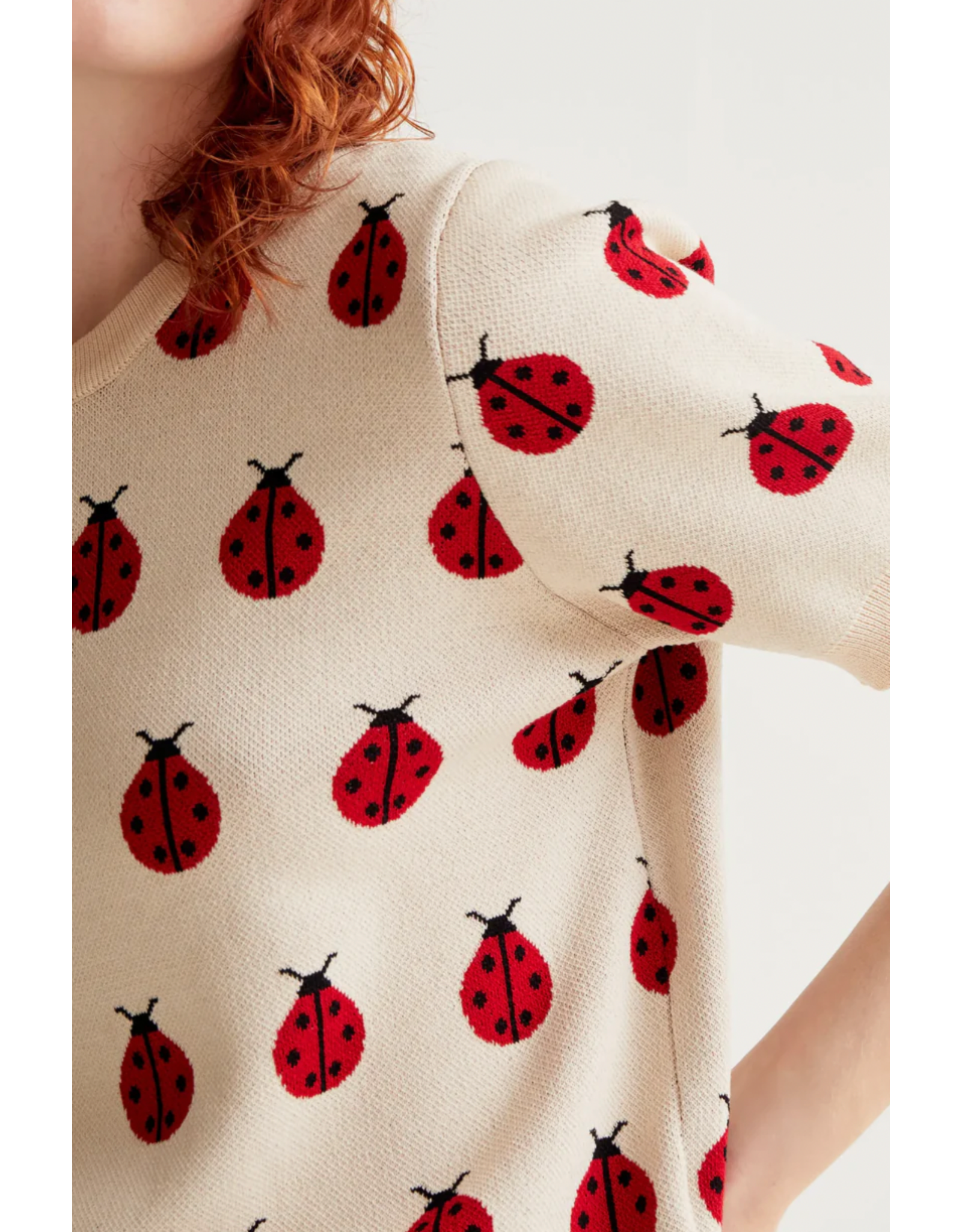 Compania Fantastica Compania Fantastica -  Ladybug Print Short Sleeve Sweater