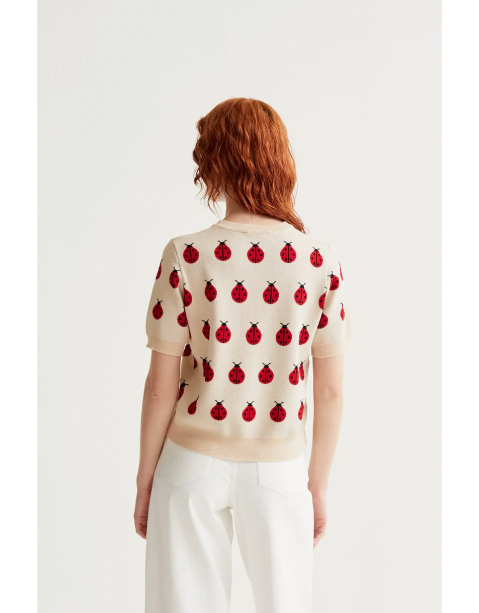 Compania Fantastica Compania Fantastica -  Ladybug Print Short Sleeve Sweater
