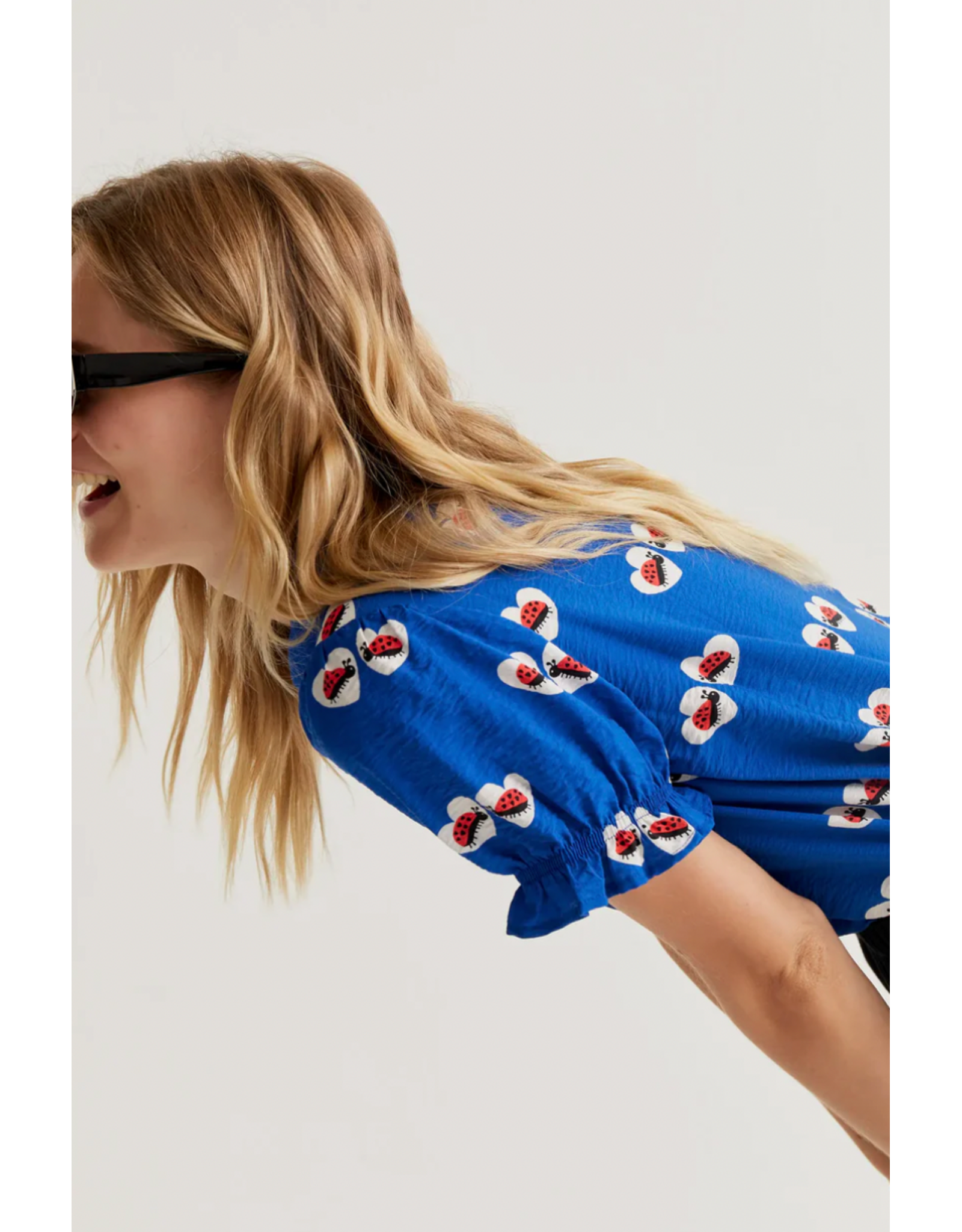 Compania Fantastica Compania Fantastica -  Ladybug Print Short Sleeve Blouse