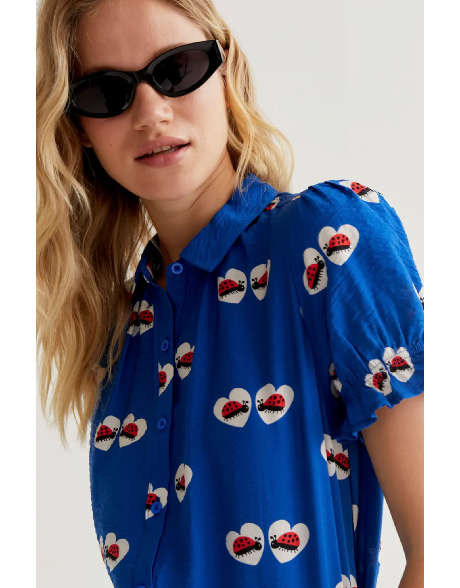 Compania Fantastica Compania Fantastica -  Ladybug Print Short Sleeve Blouse
