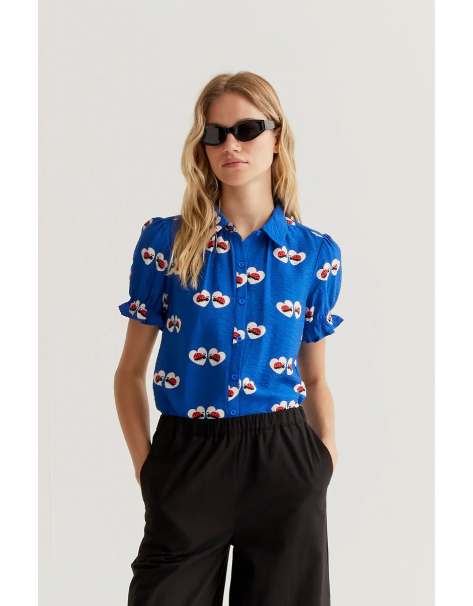 Compania Fantastica Compania Fantastica -  Ladybug Print Short Sleeve Blouse