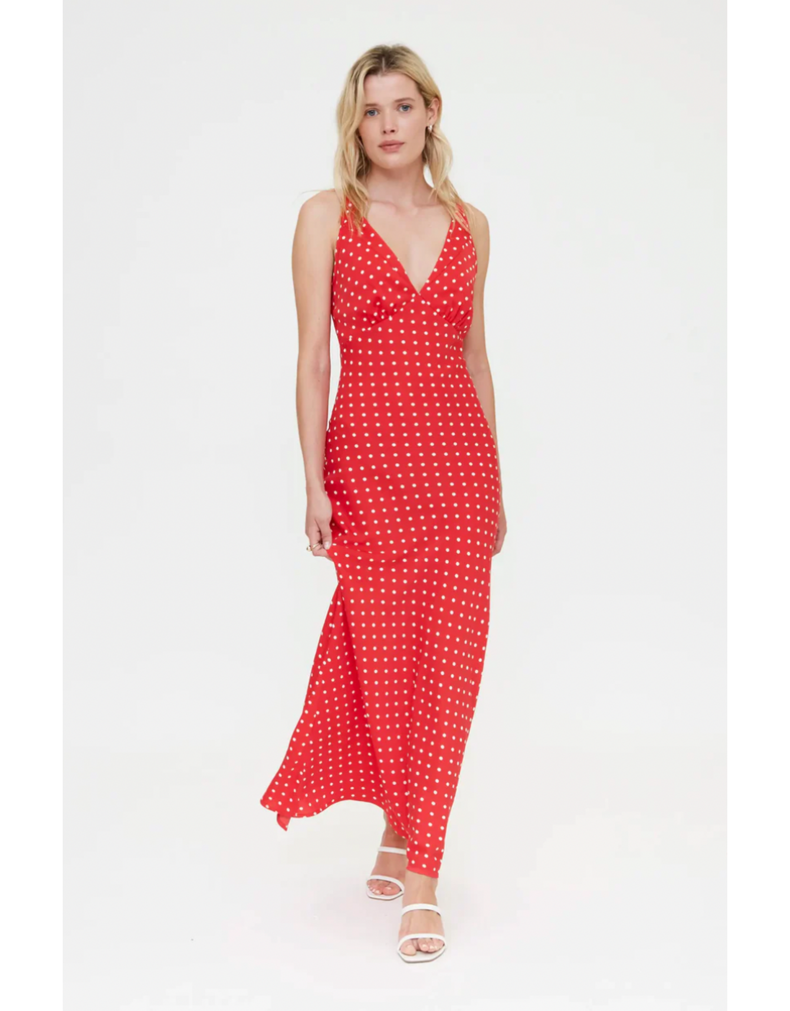 Compania Fantastica Compania Fantastica -  Polka Dot Print Long Dress (Red)