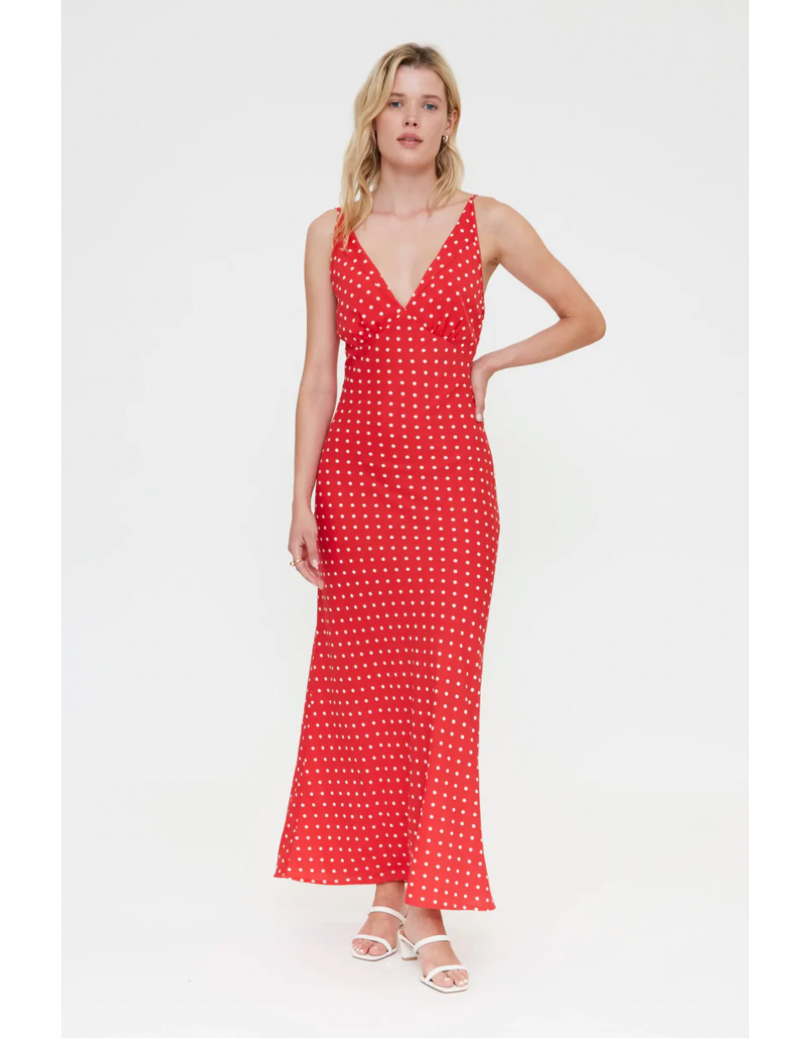 Compania Fantastica Compania Fantastica -  Polka Dot Print Long Dress (Red)