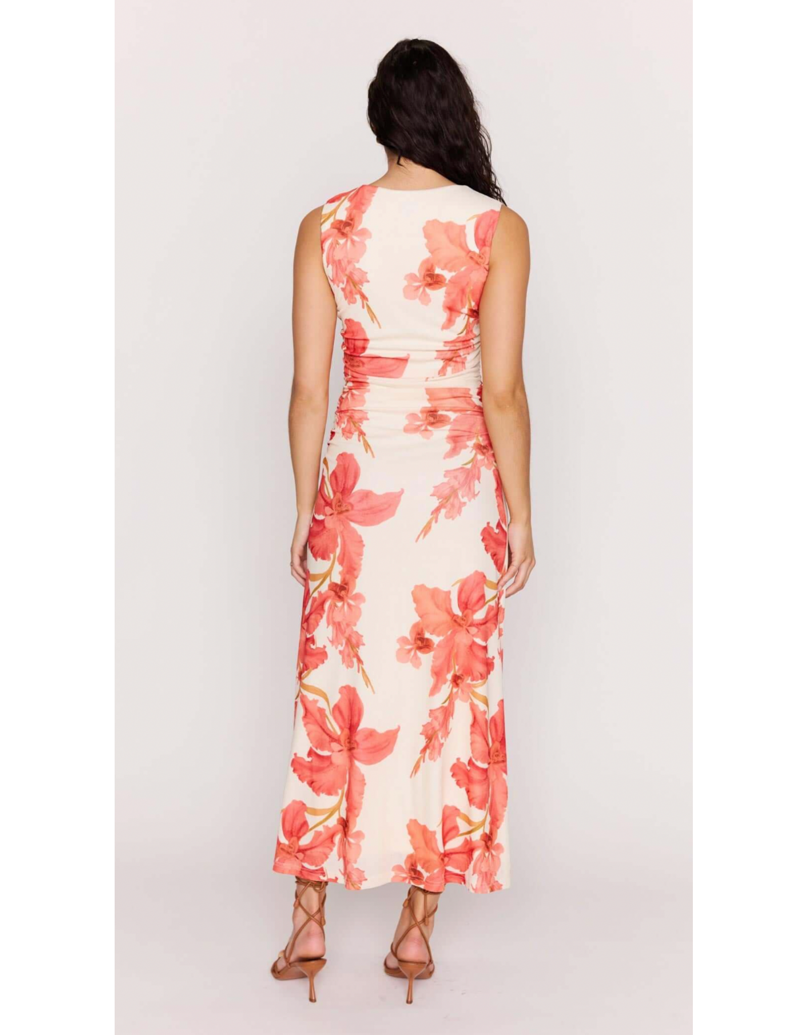 Mink Pink Mink Pink - Isla Mesh Midi Dress (Peach Hibiscus)