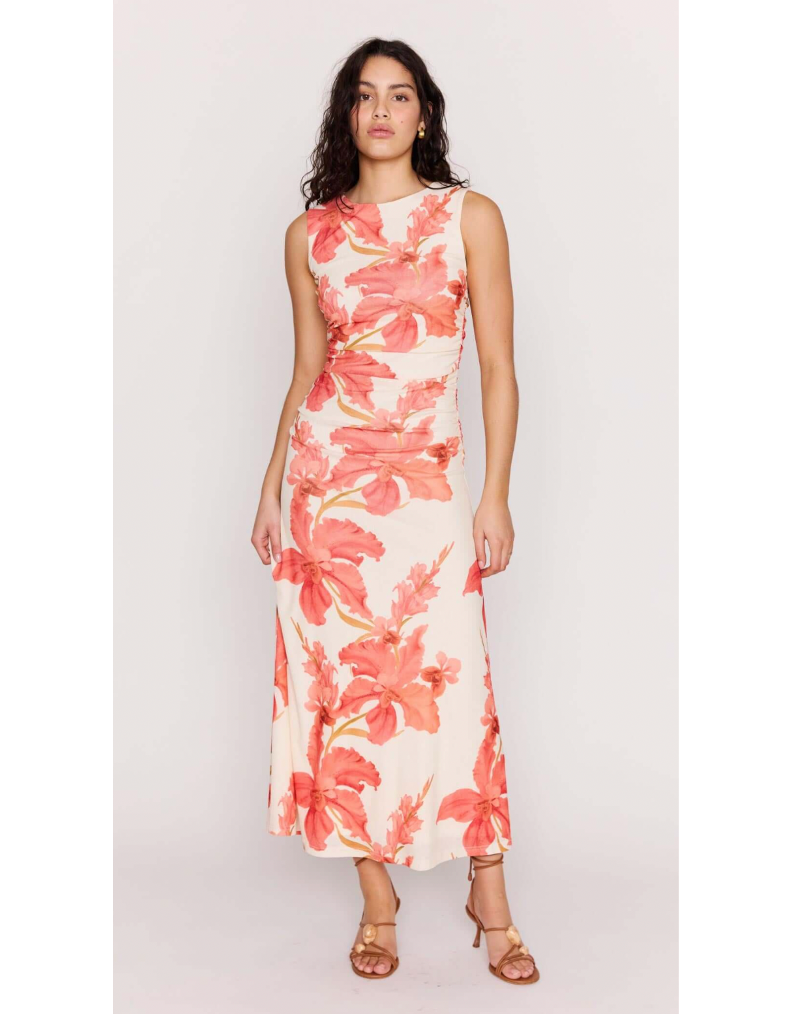 Mink Pink Mink Pink - Isla Mesh Midi Dress (Peach Hibiscus)