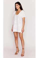 Mink Pink Mink Pink - Alessia Smocked Mini Dress (White)