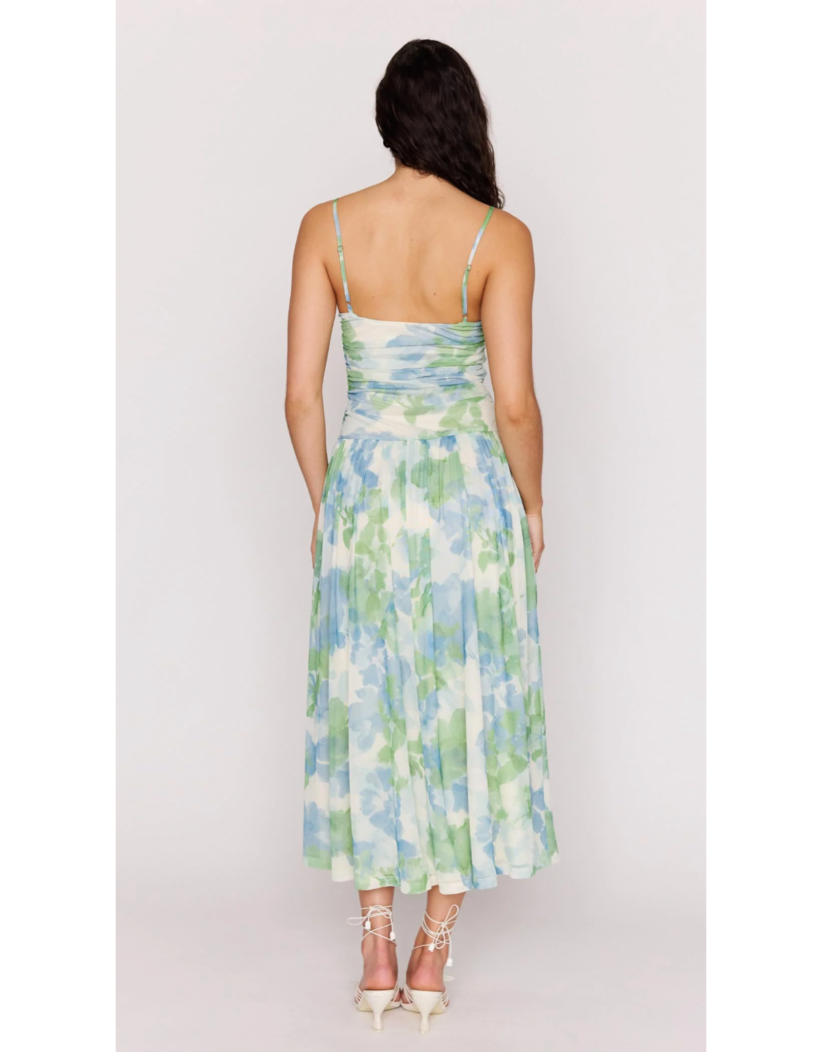 Mink Pink Mink Pink - Carrie Mesh Maxi Dress (Watercolour Floral)