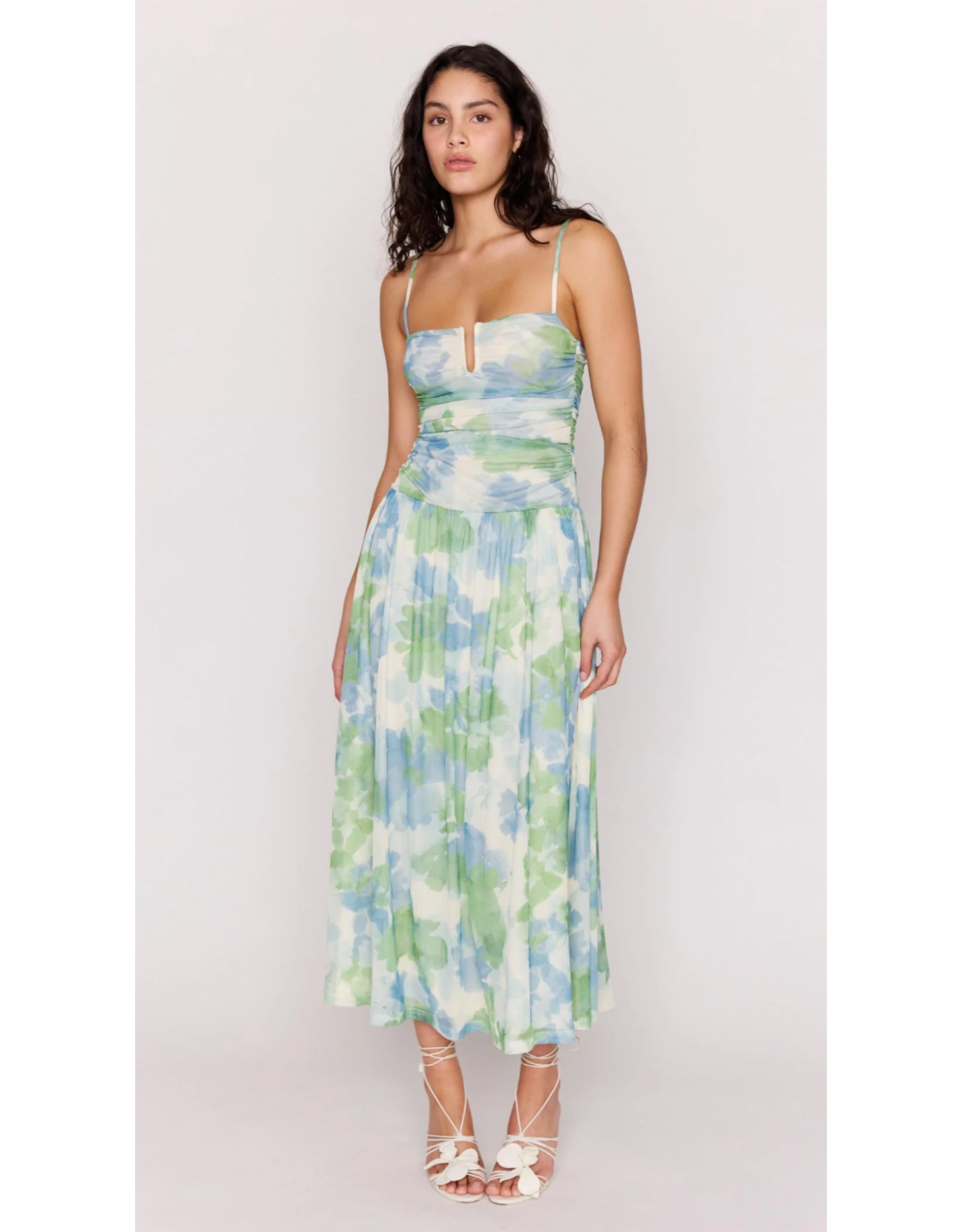 Mink Pink Mink Pink - Carrie Mesh Maxi Dress (Watercolour Floral)